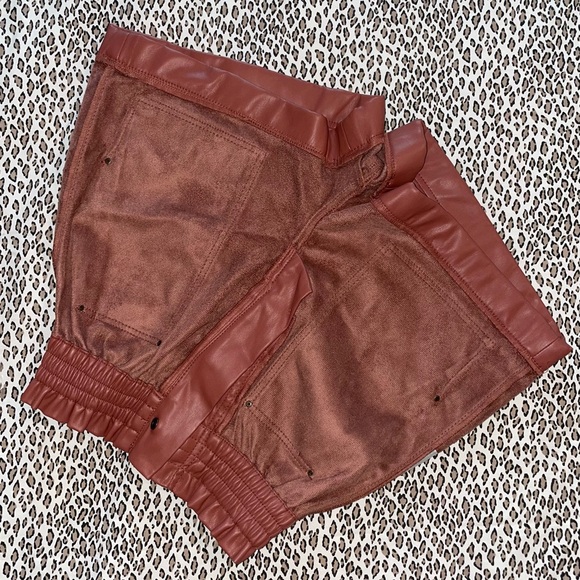 ZARA Faux Leather Paper Bag Style High Waisted Bermuda Shorts RN 77302 GUC - Picture 14 of 16